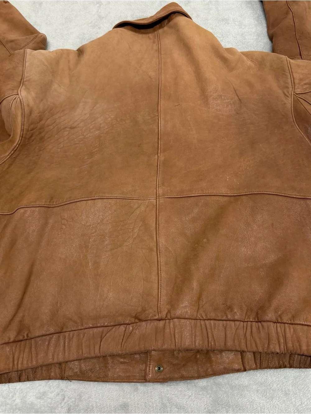 Vintage Eddie Bauer Brown Soft Leather Jacket Patina Broke-In Distressed Men’s L